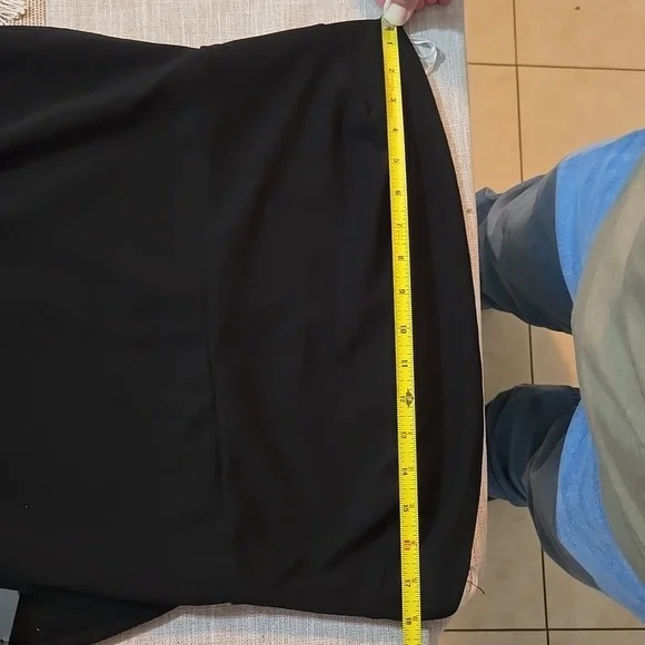 Lulus Womens Strapless NWT Elegant Black Maxi Dress With Ruffle Slit XL - Picture 6 of 8